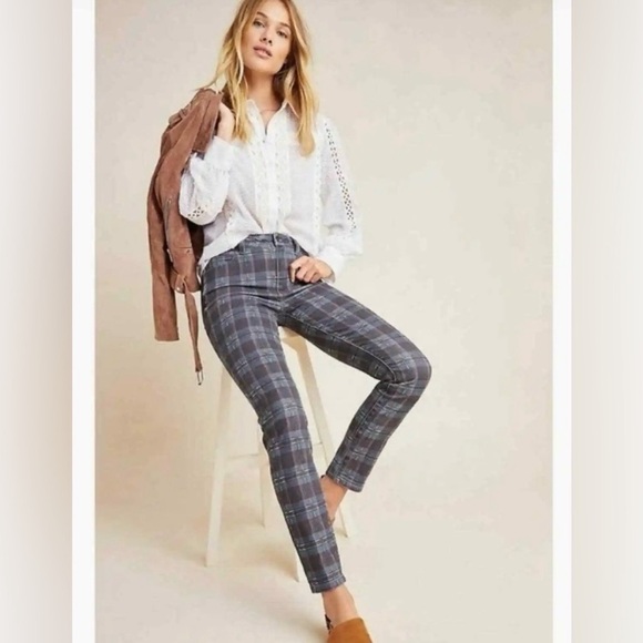 Paige Hoxton Ankle Plaid Jeans - Picture 2 of 11